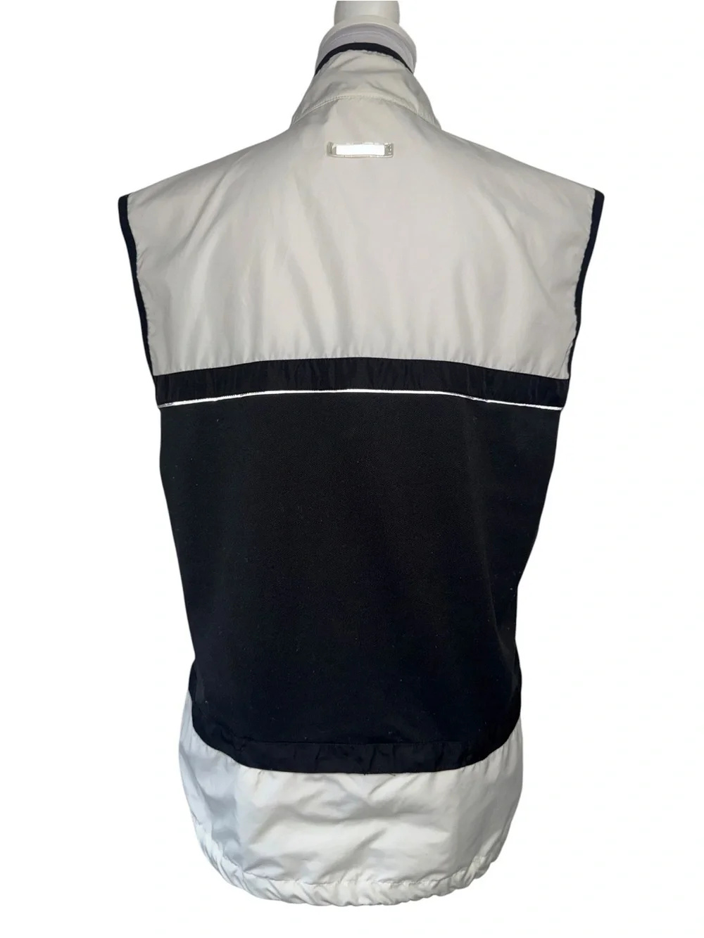 Vintage Nike Windbreaker Vest White Black Full Zip Reflective Size Large Y2K